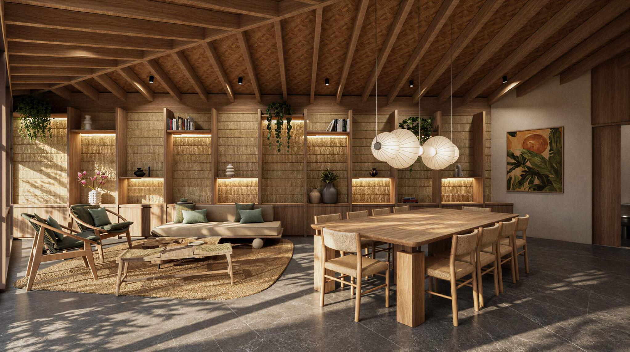 Dornier open living and dining interior visualization